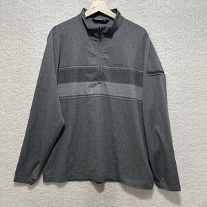 Travis Mathew Jacket Gray Golf Performance 1/4 Zip Embroidered Logo Company Sz L